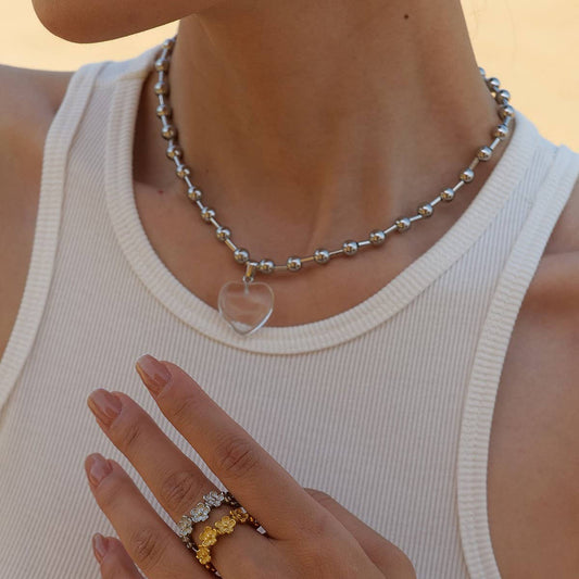 GIRLY SIMPLE TRANSPARENT LOVE NECKLACE