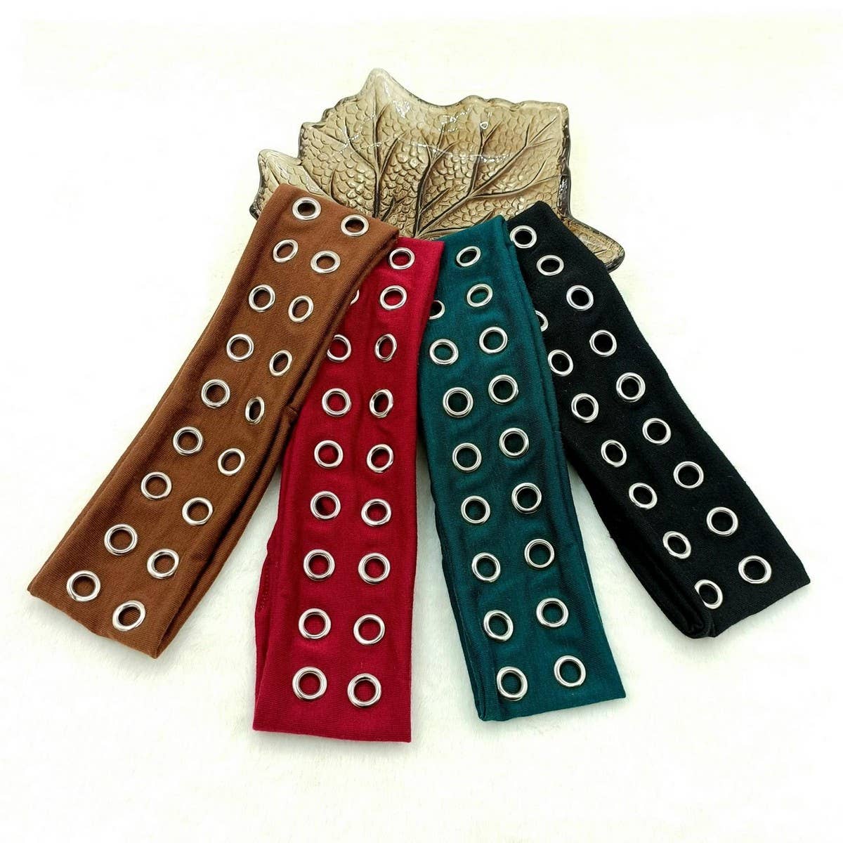 Elastic Fabric With Eyelets Punk Headwrap