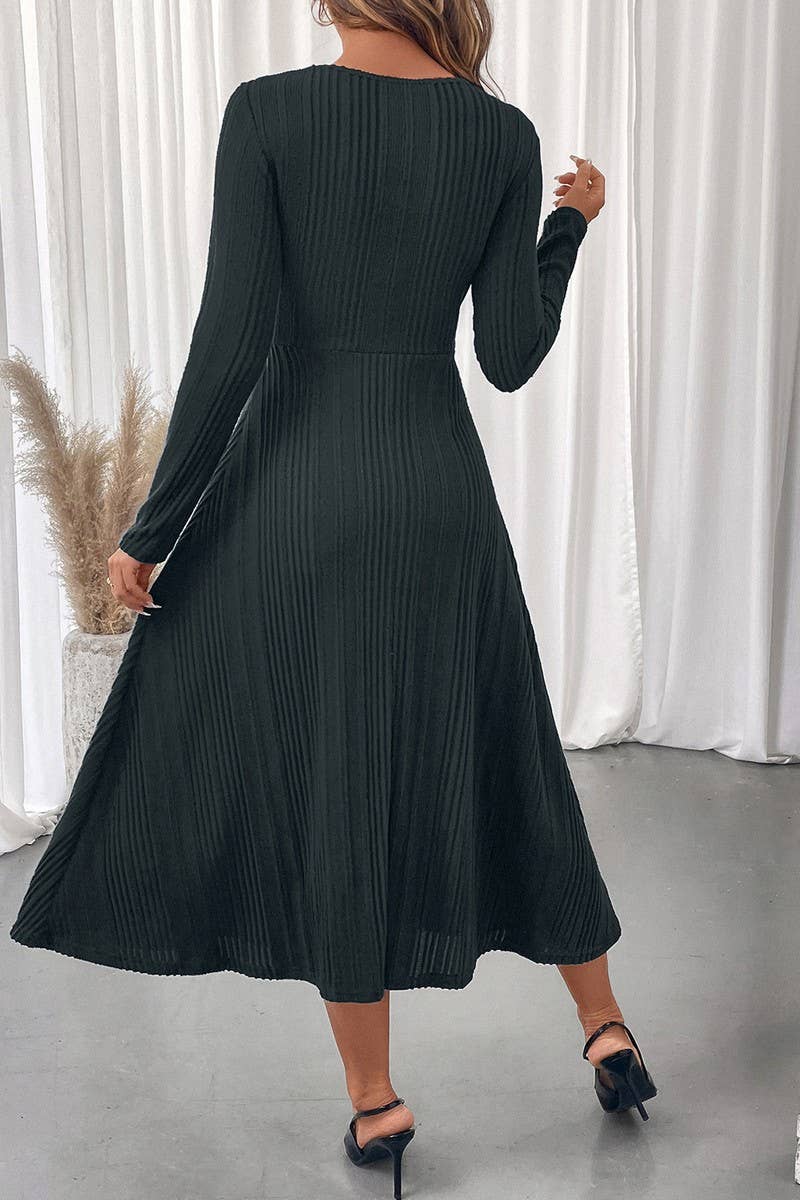 CWDMD01039_SEXY CUTOUT CREW NECK SOLID BODYCON DRESS