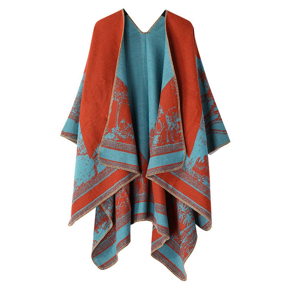 CAPE DARK DOUBLE-SIDED WARM OUTER WEAR THICK SHAWL_CWASC2116