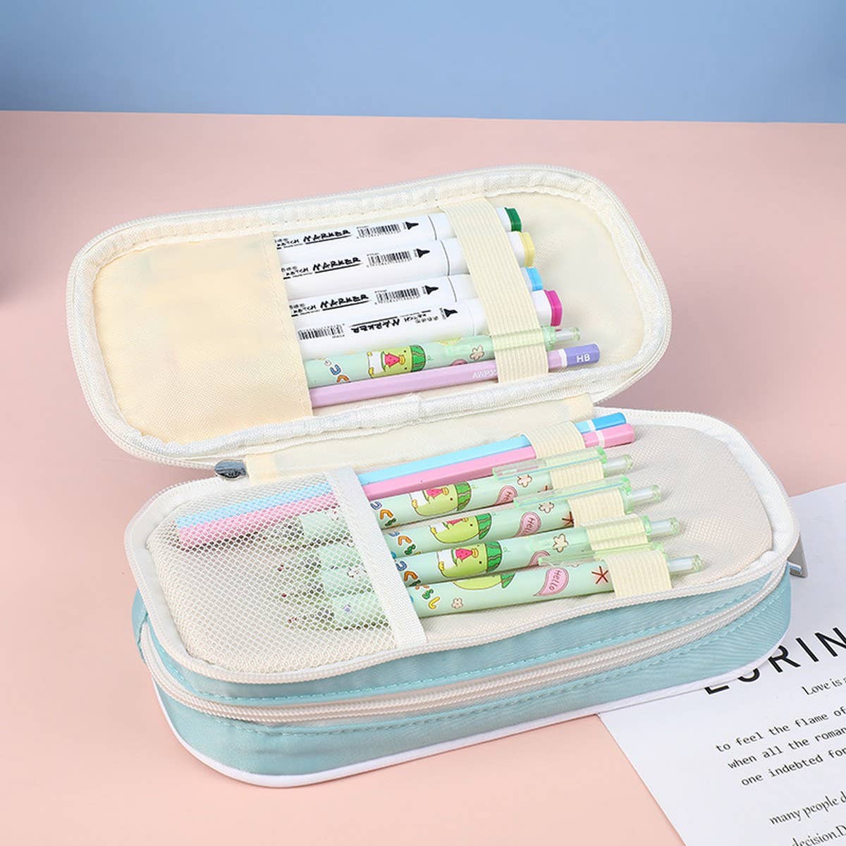 MACARON LARGE CAPACITY SIMPLE PENCIL POUCH_CWAB2801