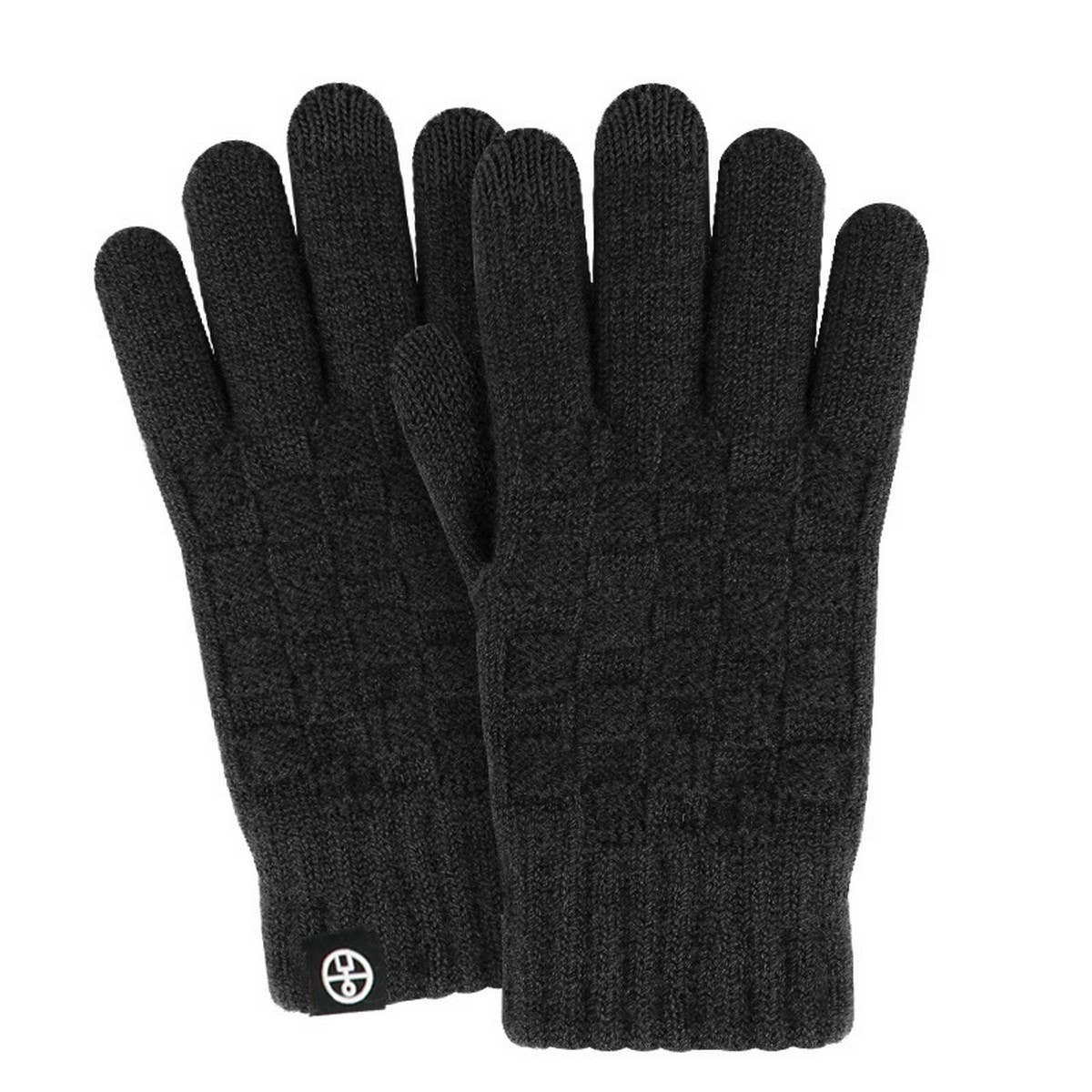 WINTER WOOLEN CHECKERED TOUCH SCREEN GLOVES_CWAG0409