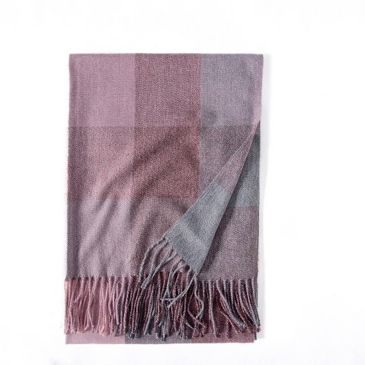 WINTER THICK WARM SHAWL KNIT LARGE PLAID SCARF