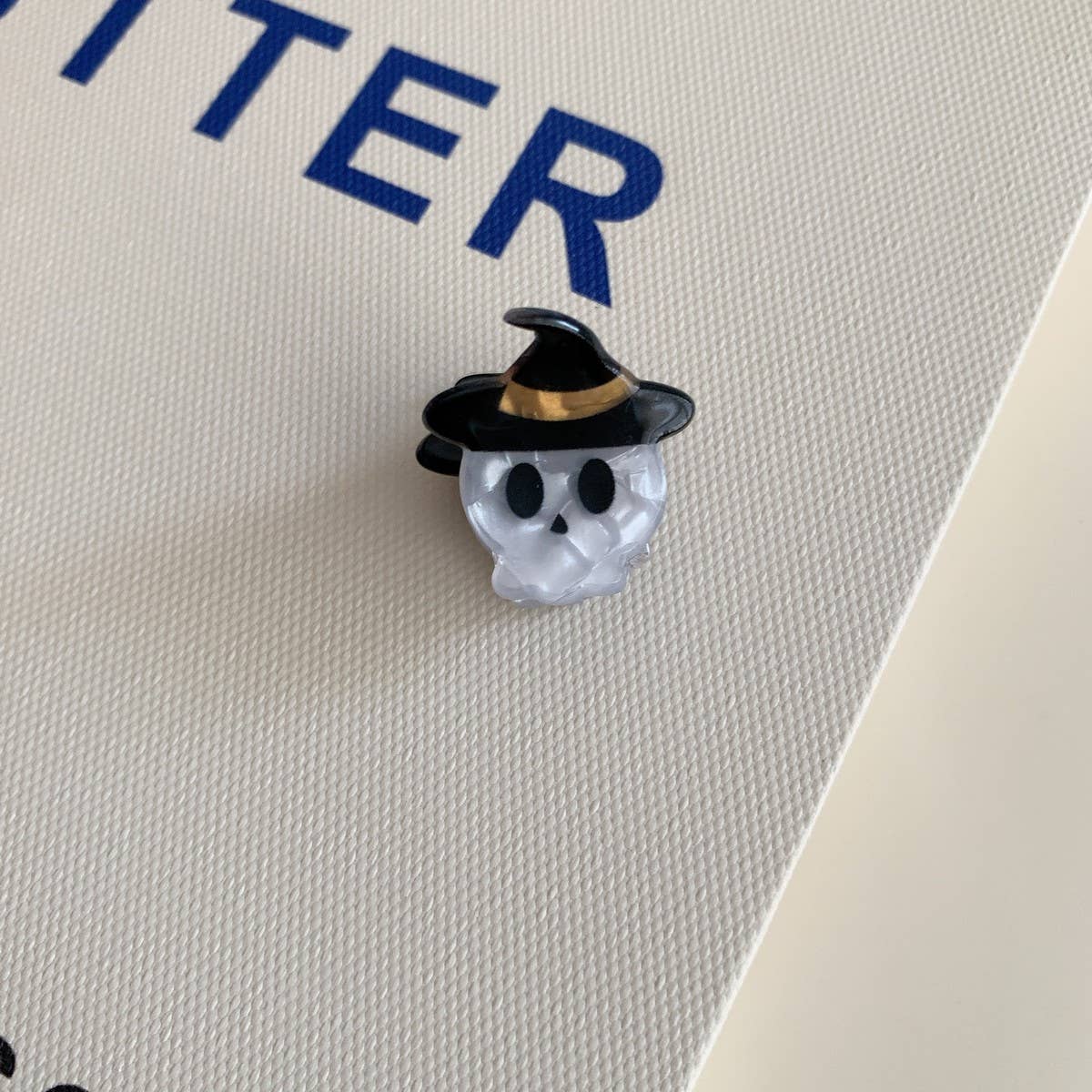 CWAHA07727_HALLOWEEN GHOST PUMPKIN BAT ACRYLIC HAIR CLAW