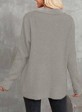 WAFFLE KNIT JACKET CASUAL BUTTON-DOWN SHIRT