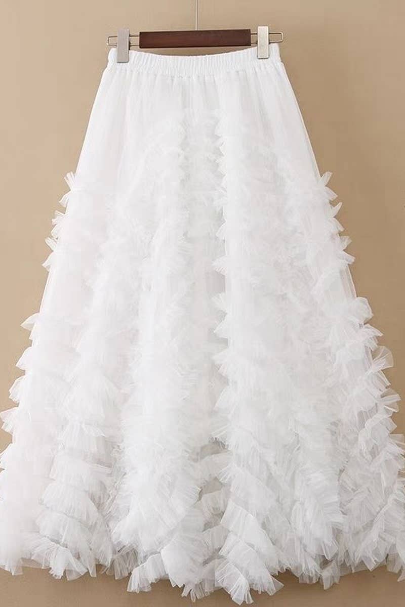 CWBLS0516_HIGH-END MESH TIERED GOWN VOLUMINOUS SKIRT