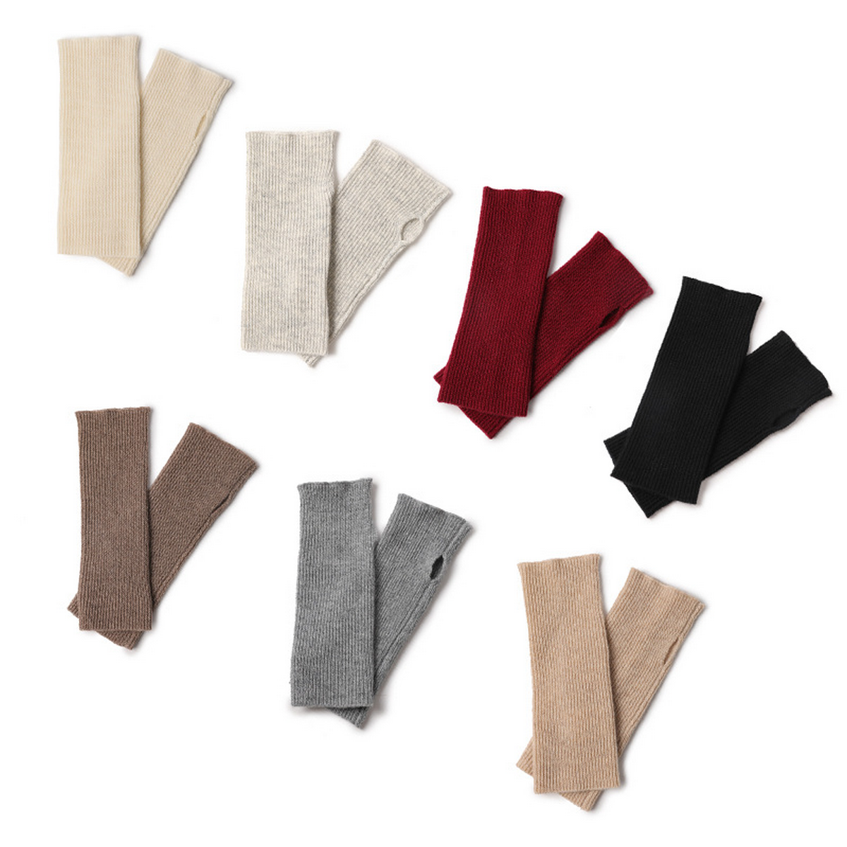 Cashmere Knit Gloves ??Half Finger for Students_CWAG0528