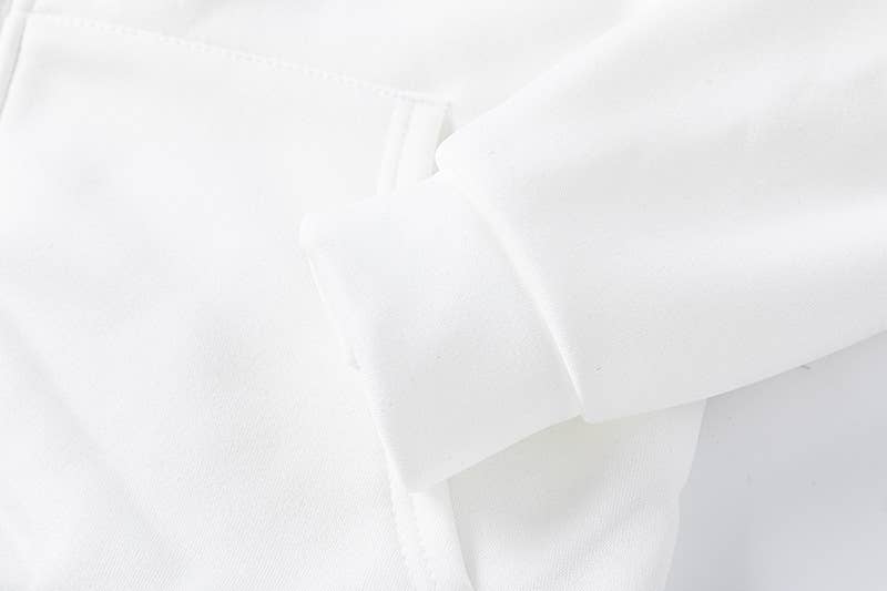 SPIDER WEB HEART ZIPPER FLEECE HOODED CARDIGAN