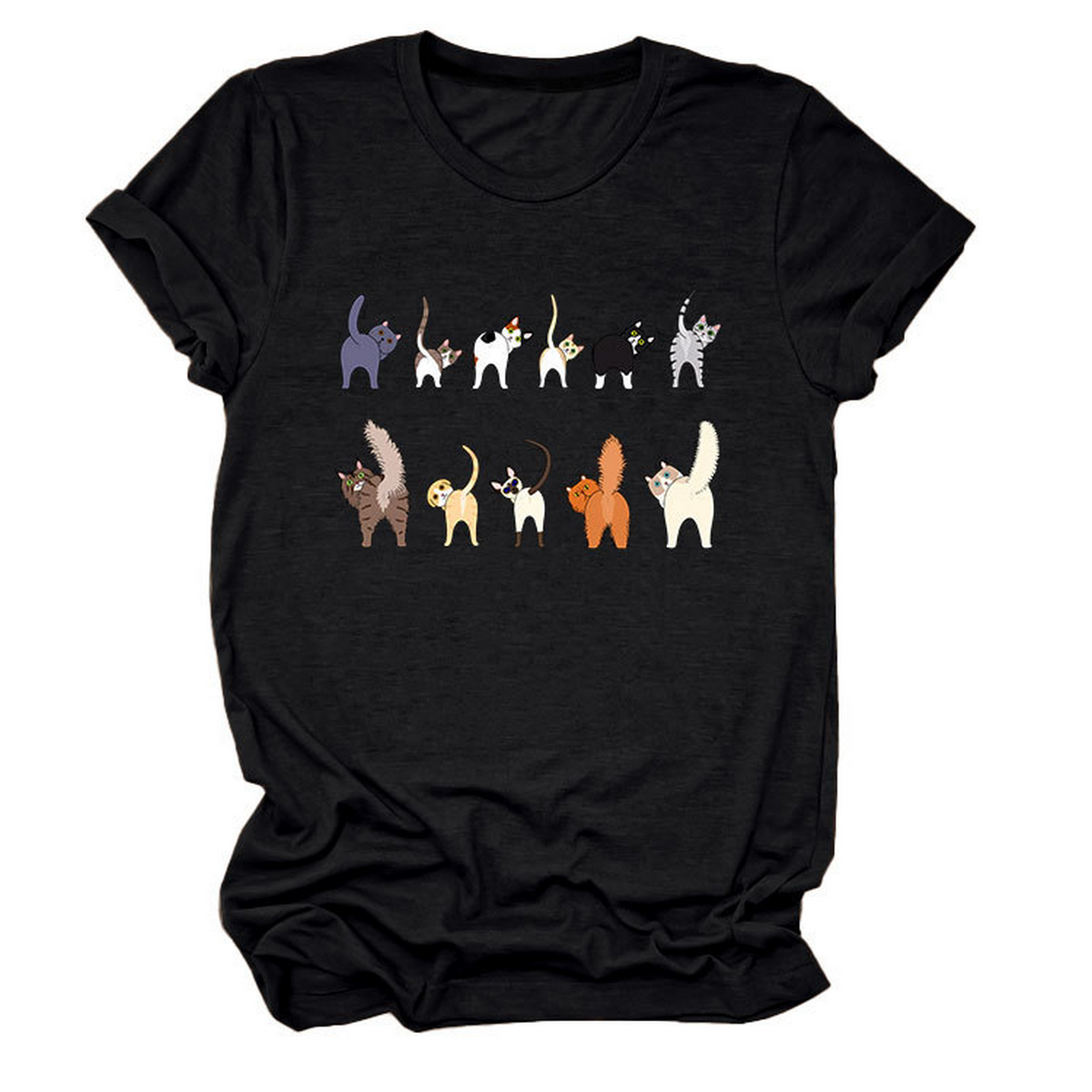 Cute Cat Graphic Tee ? 11 Cats Turn Around