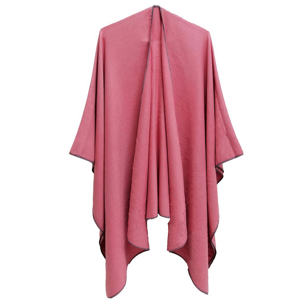 FASHION SOLID COLOR WARM SPLIT SHAWL CLOAK_CWASC0285