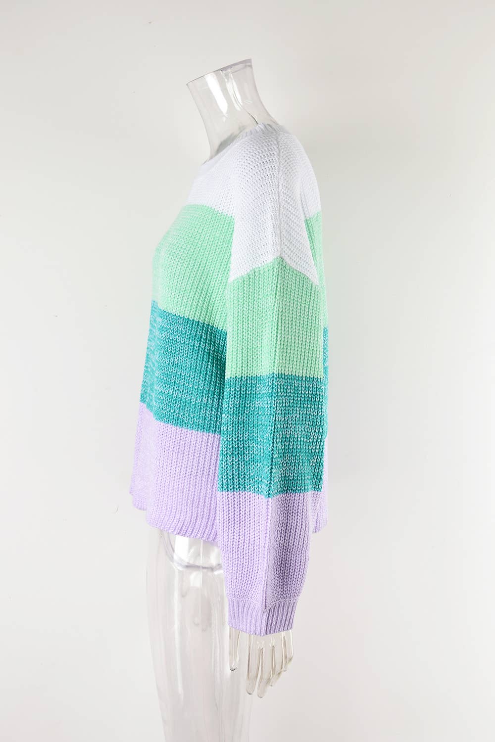 Patchwork Color Contrast Pullover Sweater