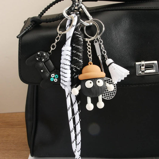 Cute Mini Coal Ball PVC Keychain Charm