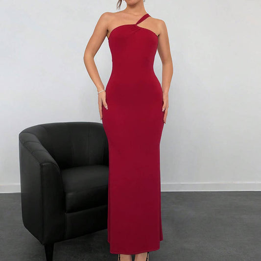 Women¡¯s Elegant Backless Red Evening Gown