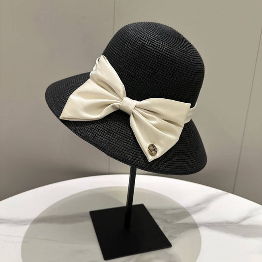 Summer all-match bow straw hat for women_CWAH3594