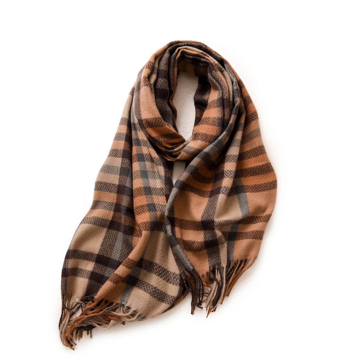Thick Plaid Shawl Scarf ? Soft Warm Wrap for Women