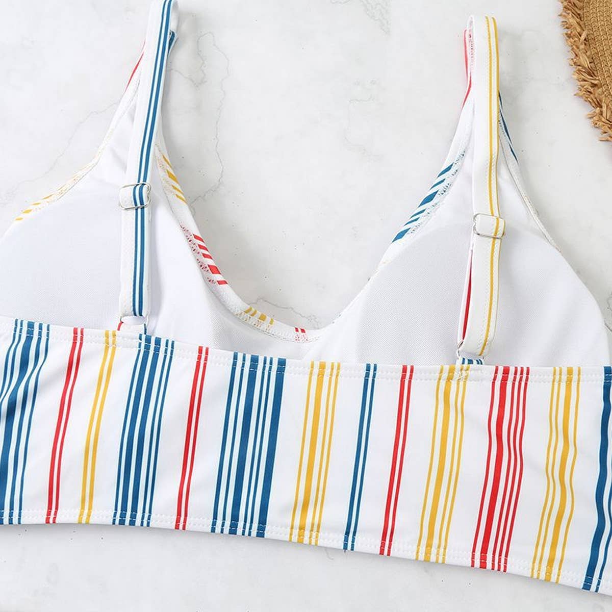 SIMPLE STRIPED PLUS SIZE BIKINI SWIMSUIT_CWMW0238