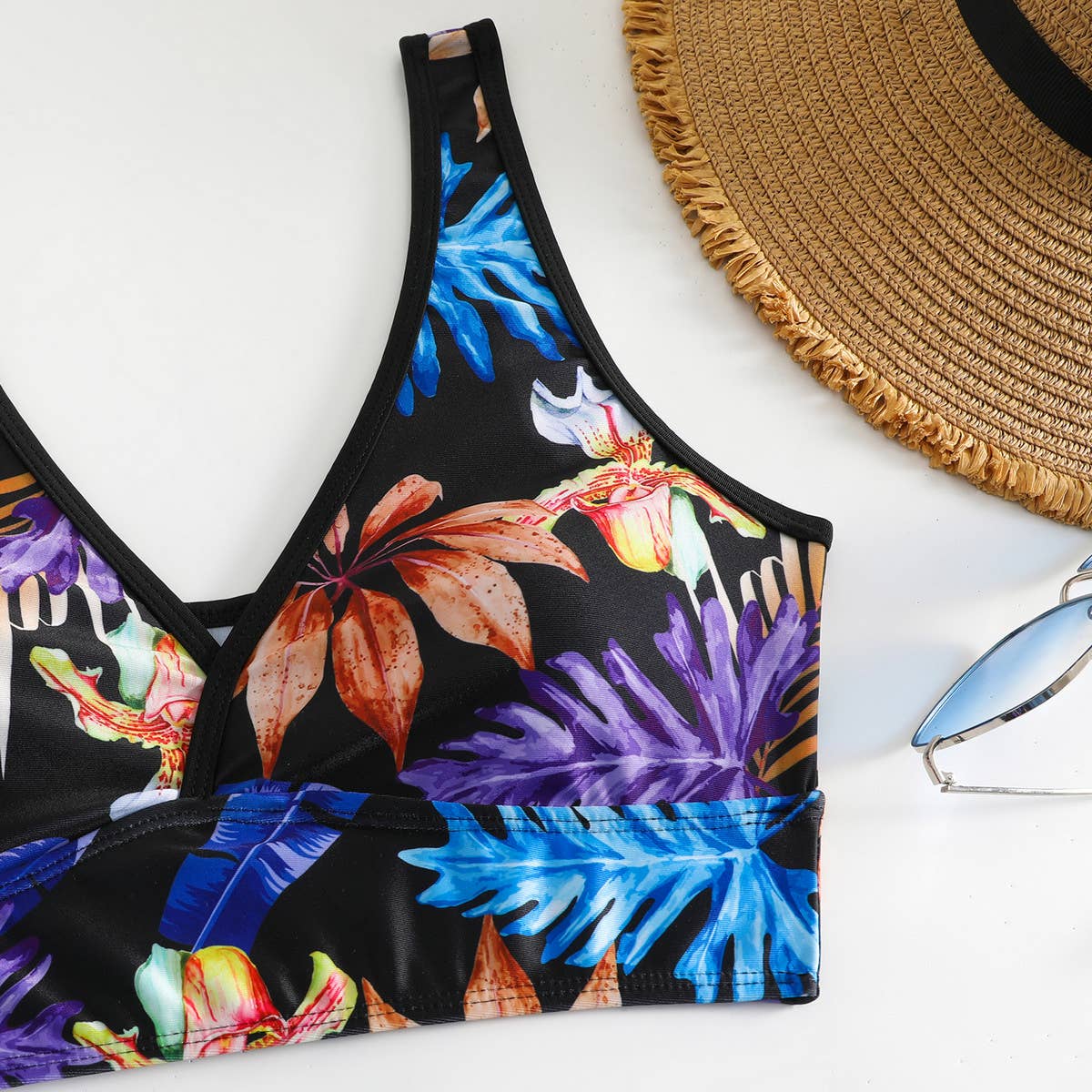 PRINTED DEEP V BIKINI TWO-PIECE SWIMSUIT_CWMW0315