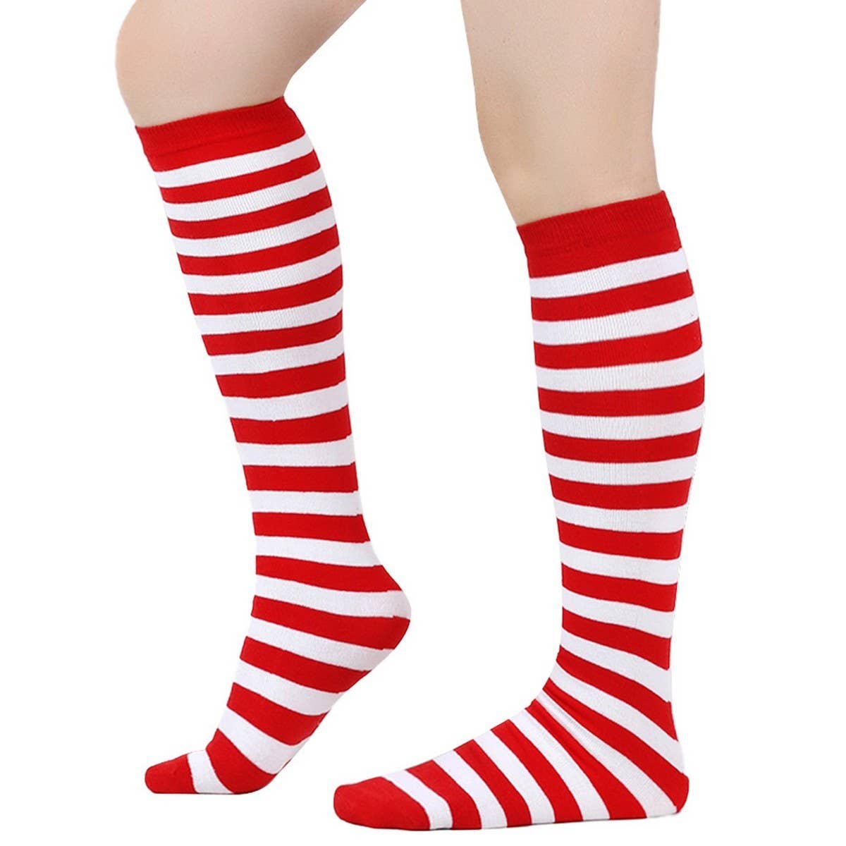 CWMM10060_STRIPED KNEE-HIGH SOCKS FOR CHRISTMAS