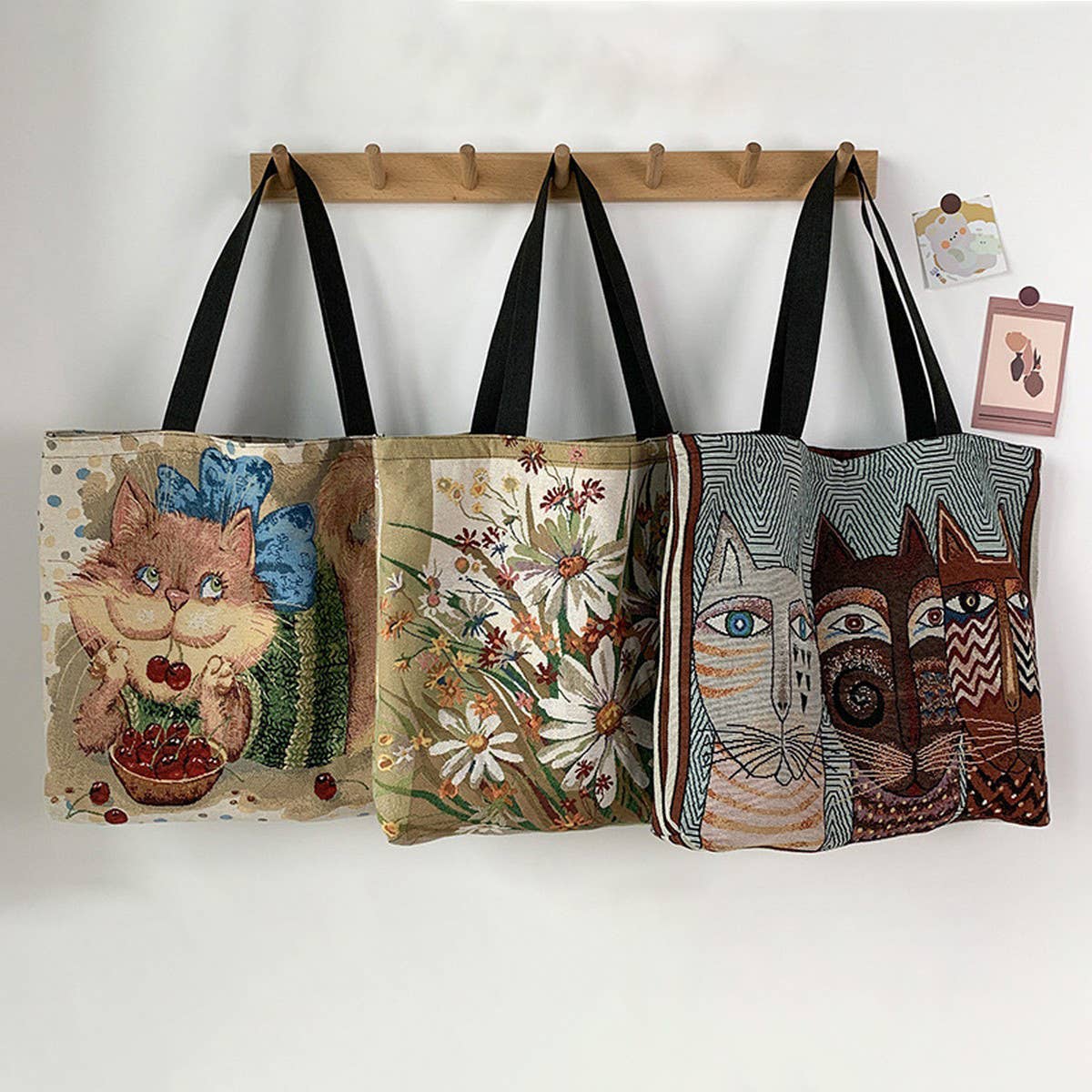 TOTE BAGS CANVAS WITH VINTAGE PRINTS_CWAB2063