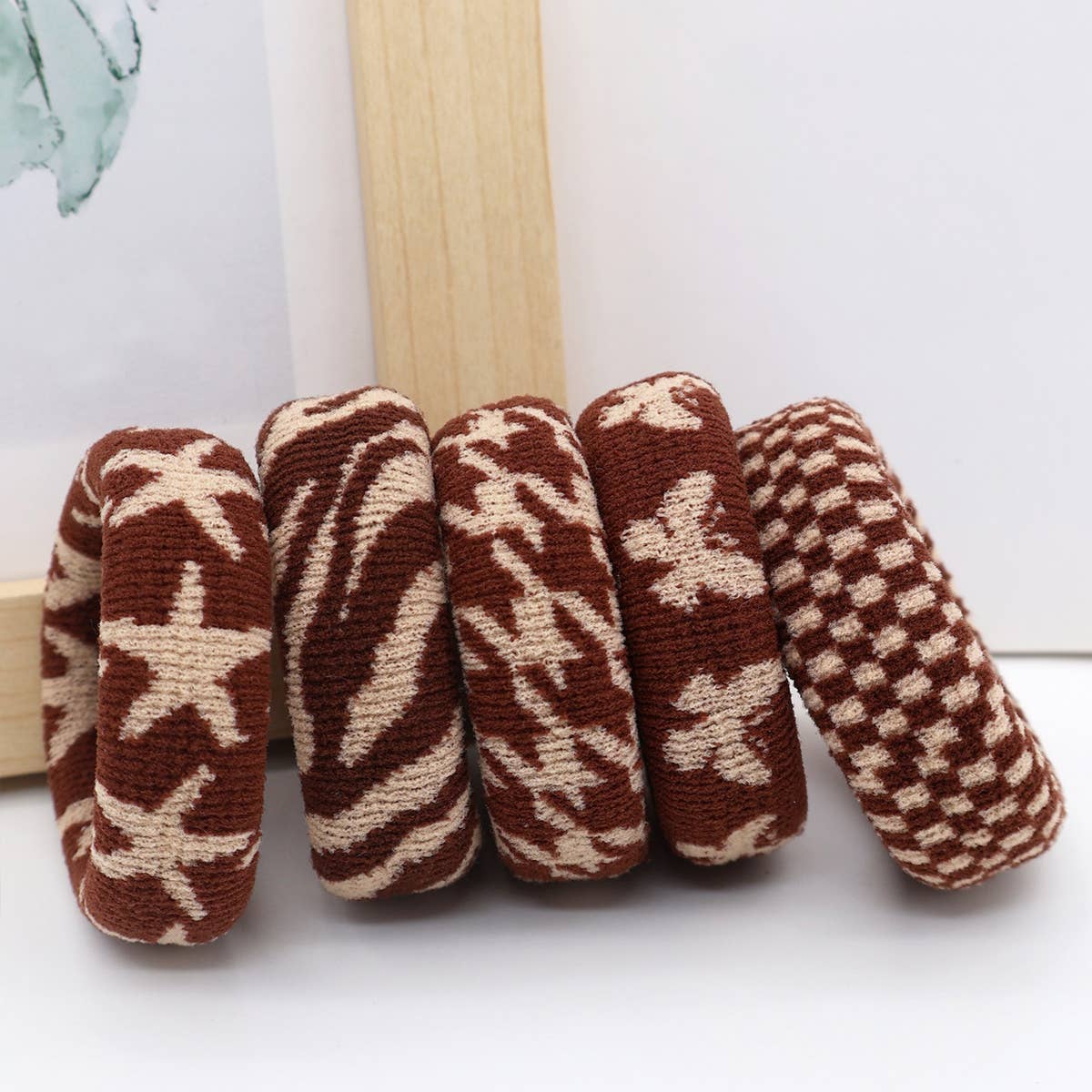 FASHION  WIDENED HAIR TIES(5PCS/BOX)_CWAHA0504