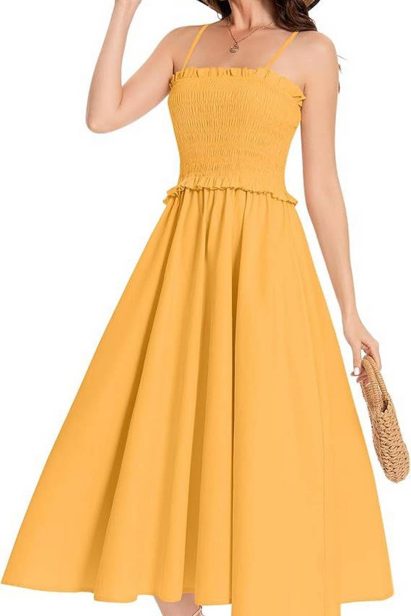 CWDMD5855_SOLID SLIM FIT WAIST TIE STRAP MAXI DRESS