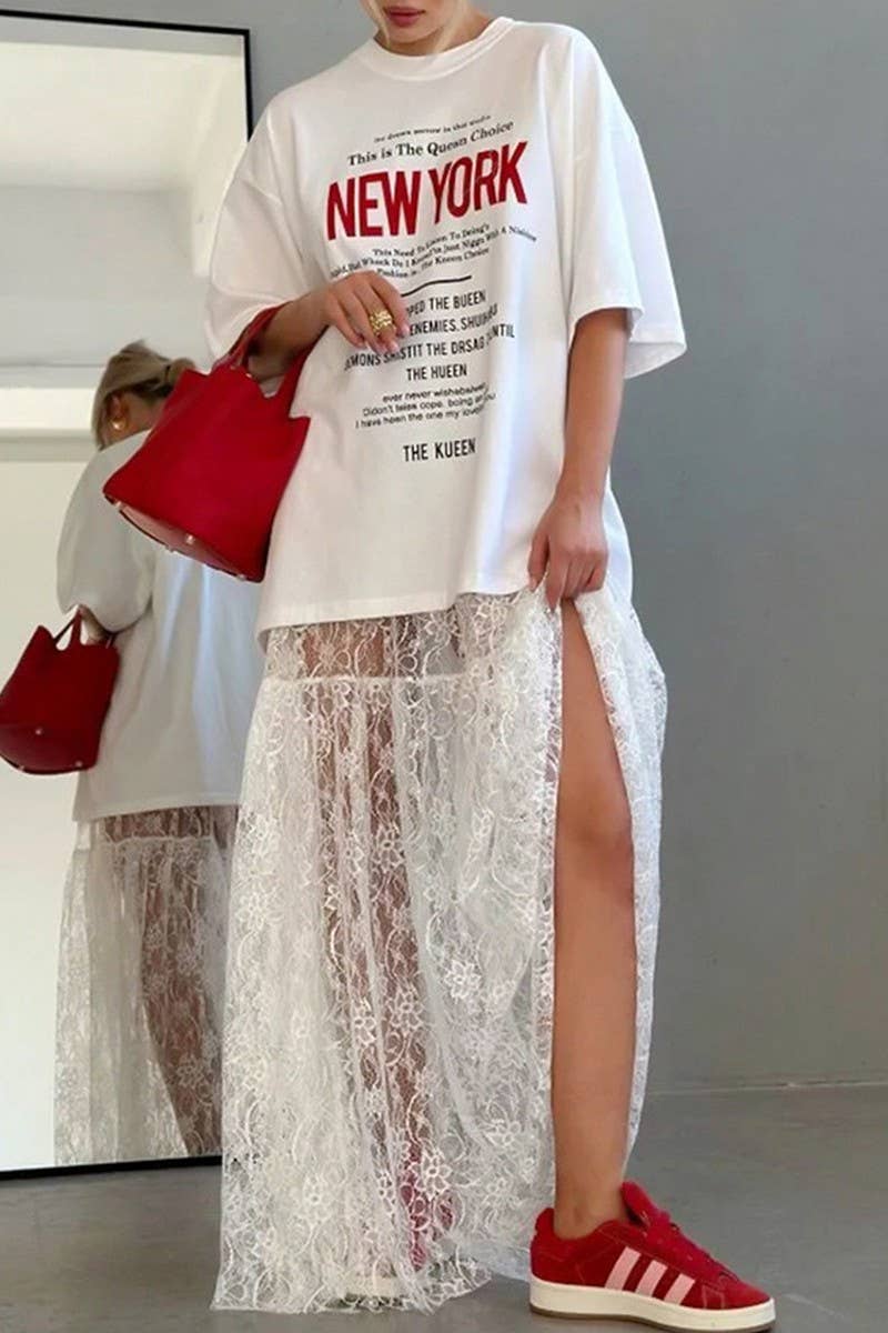 CWBLS139_JACQUARD SEE-THROUGH HIGH-WAIST LACE SKIRT