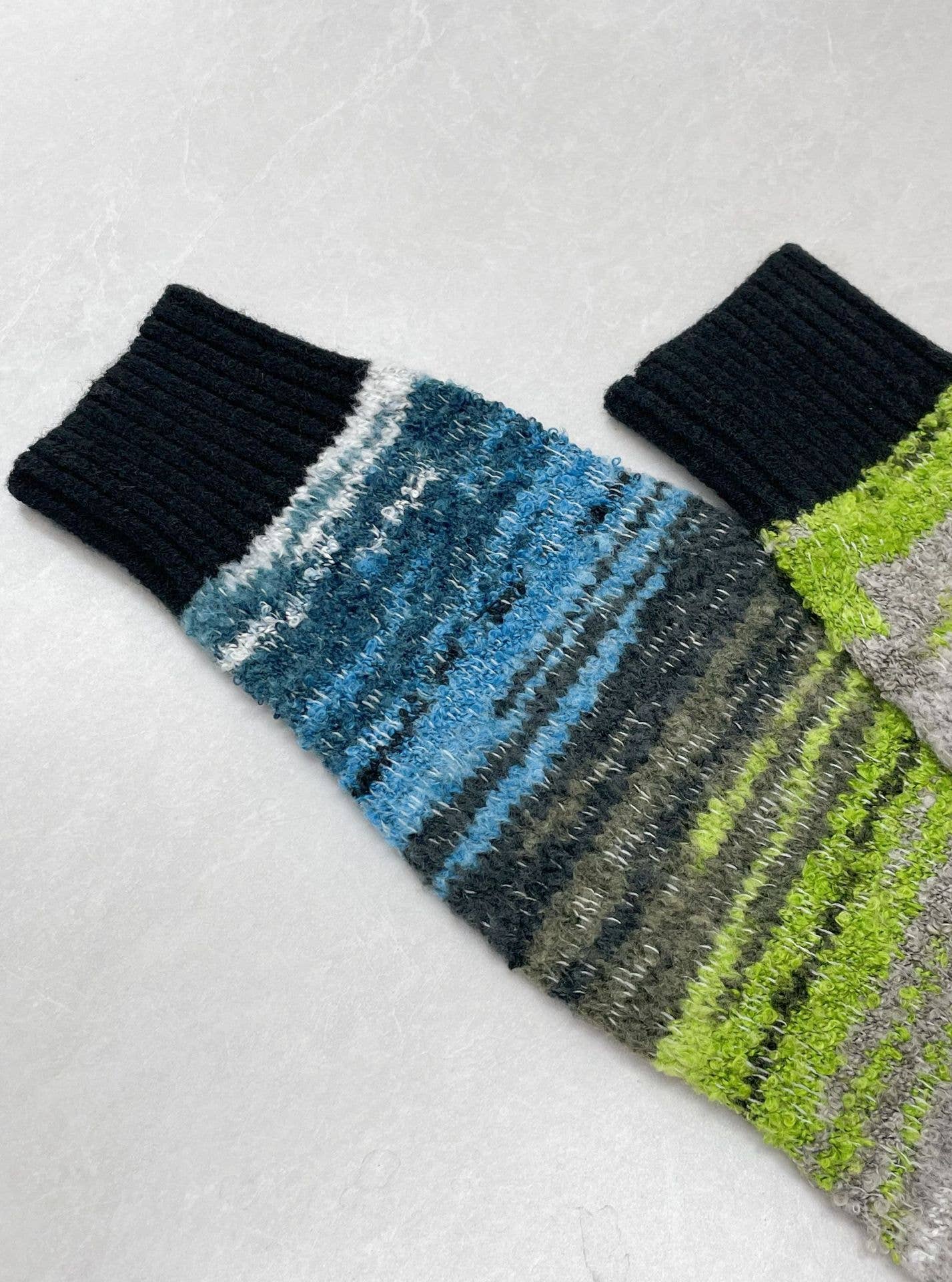 Gradient Striped V-Neck Knitted Cardigan