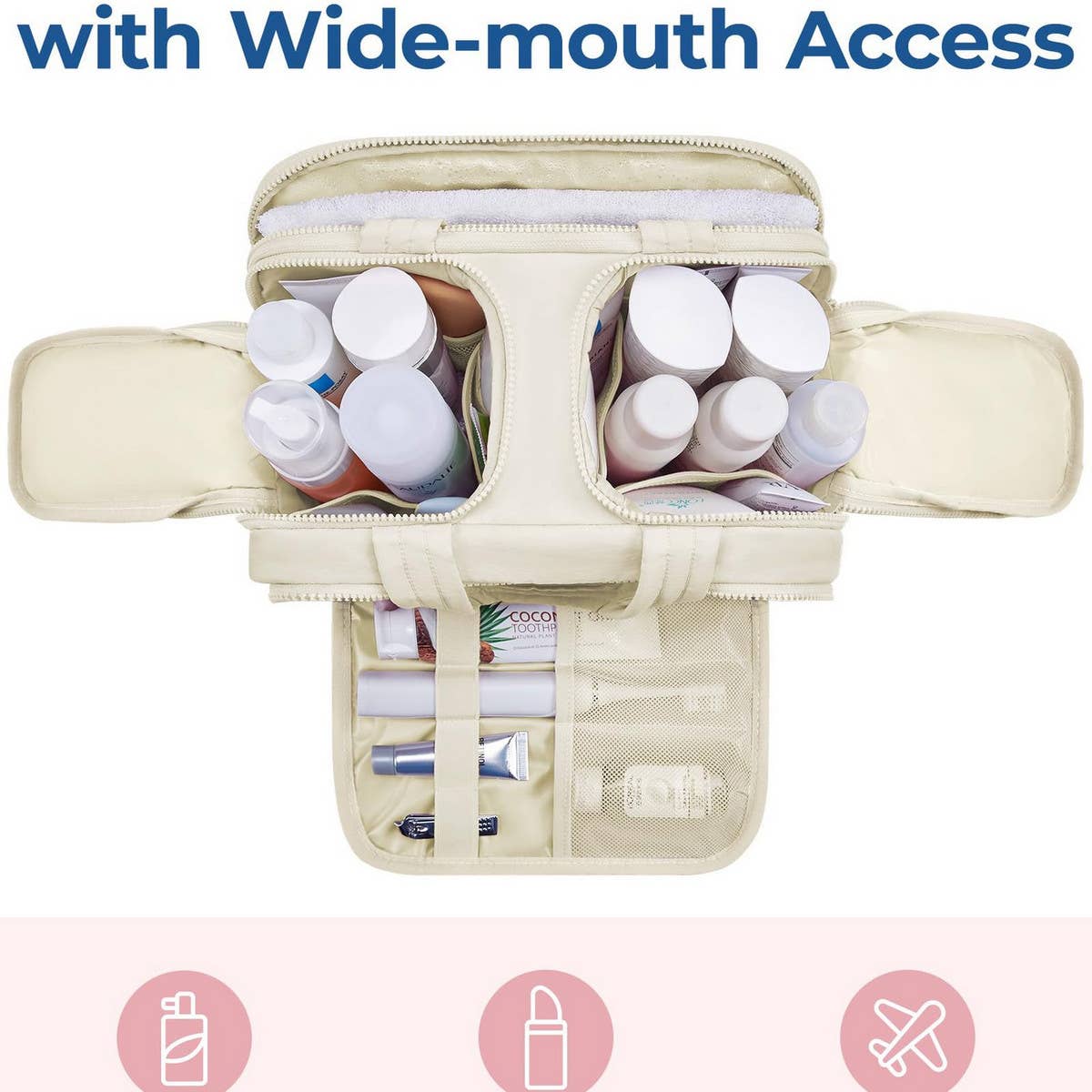 LARGE WIDE MAKEUP STORAGE TOILETRY BAG_CWAB2350