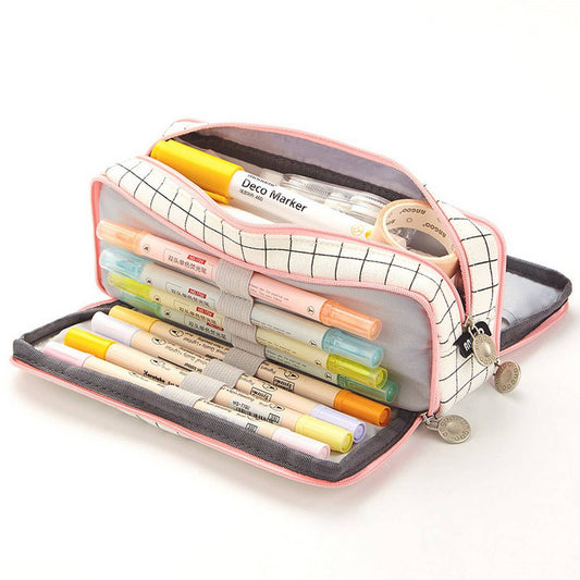DOUBLE LAYER MULTIFUNCTIONAL PENCIL CASE