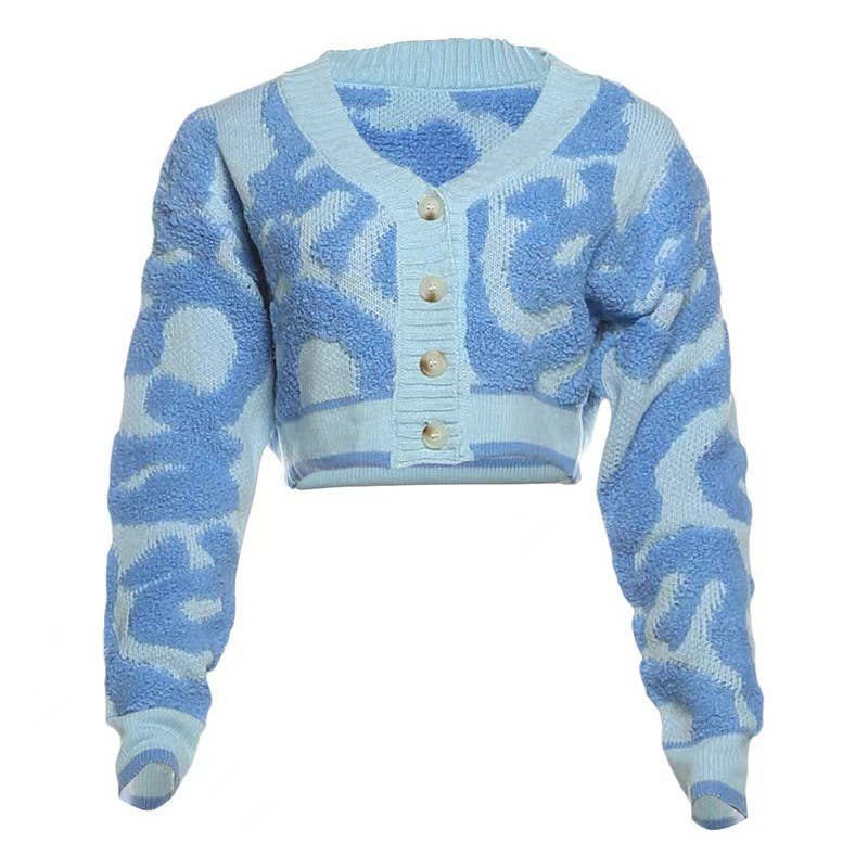 STYLISH LOW-CUT BUTTON-UP SLIM-FIT KNIT CARDIGAN