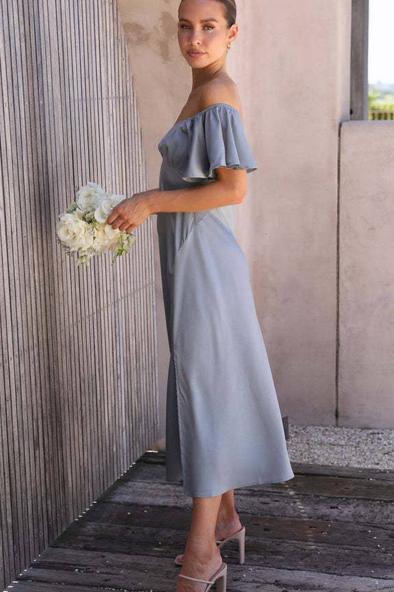 CWDMD5676_SEXY BACKLESS V-NECK SPLIT SHORT SLEEVE DRESS