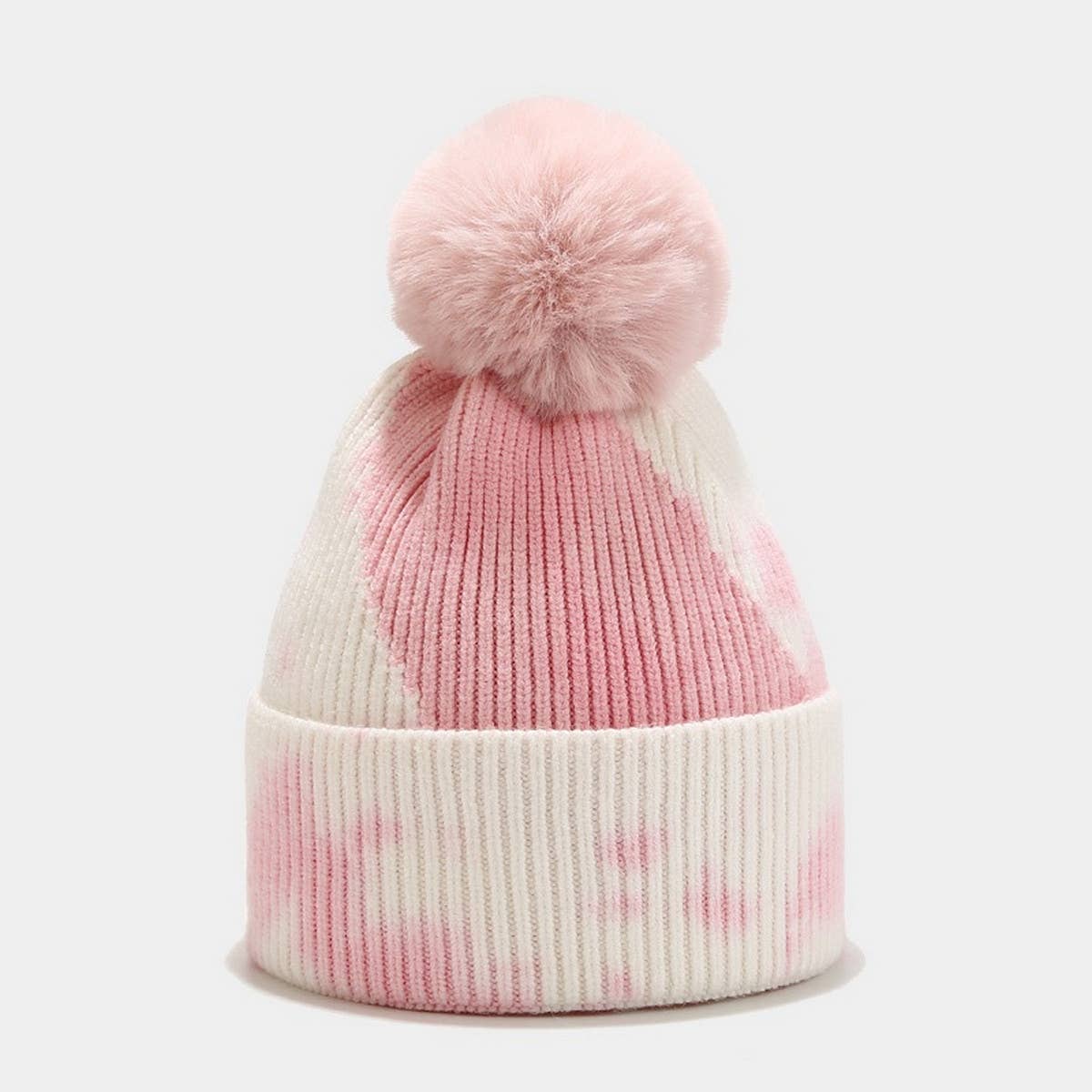 NEW TIE-DYE POM-POM KNITTED HAT_CWAH1619