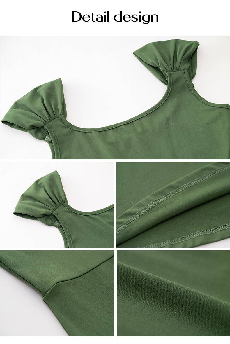 SLIM SEXY SQUARE NECK KNITTED DRESS