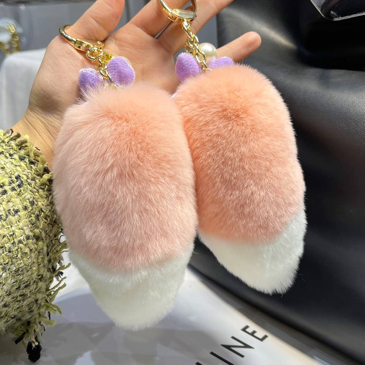 PINK SMALL TAIL CAR KEYCHAIN PENDANT ACCESSORIES_CWMM2600