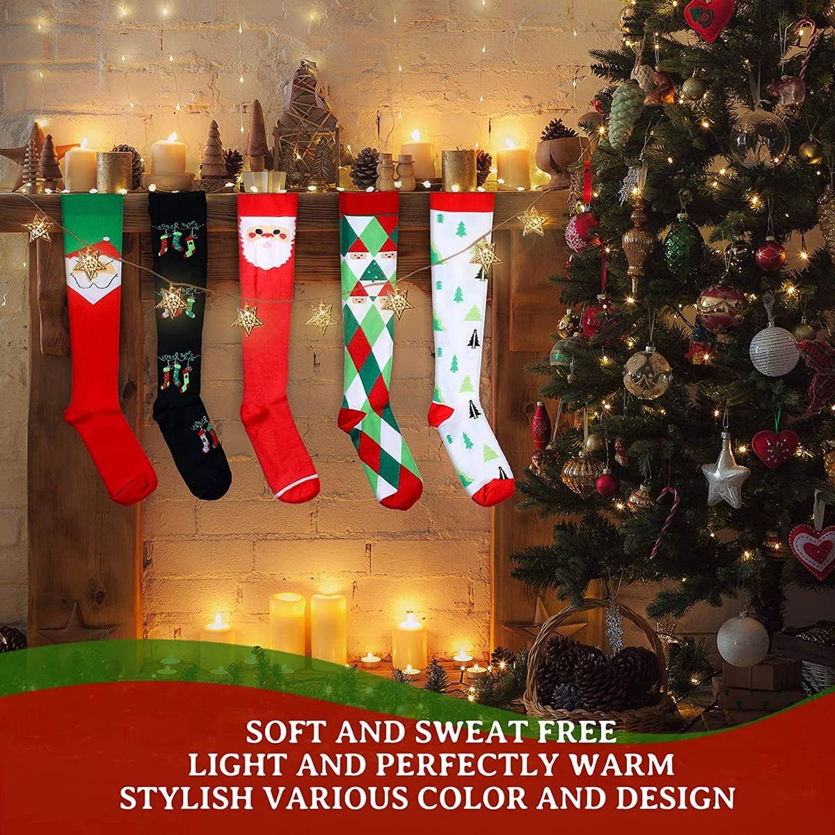 WOMEN'S CHRISTMAS SPORTS COMPRESSION SOCKS