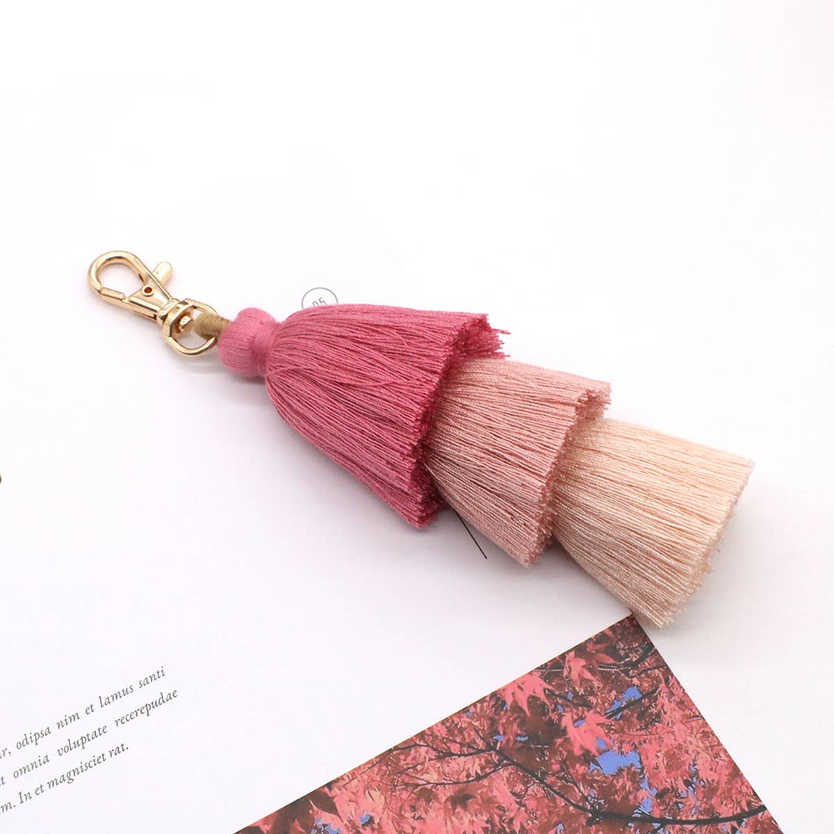 HANDMADE COTTON ROPE TASSEL KEYCHAIN