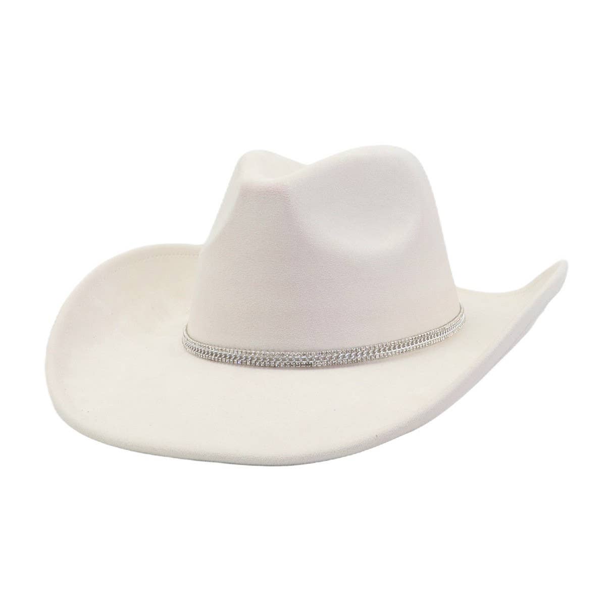 Suede Denim Cowboy Fedora Hat Western Ethnic Style_CWAH04394