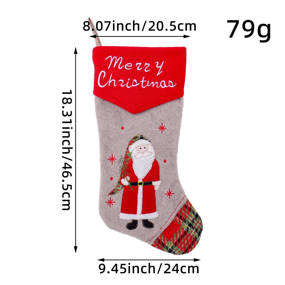 EMBROIDERED GIFT CHRISTMAS STOCKING CANDY BAG