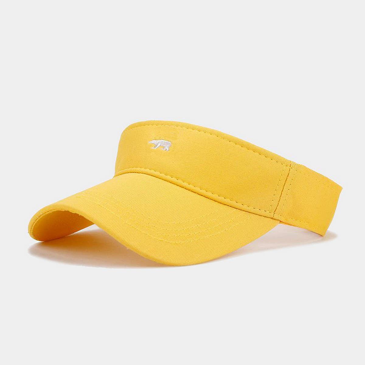 Summer Bear Embroidered Breathable Visor Cap_CWAH3308