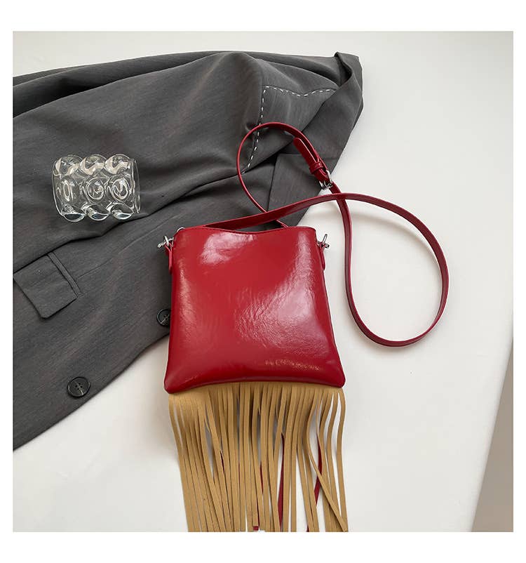 Personalized tassel trendy crossbody square bag