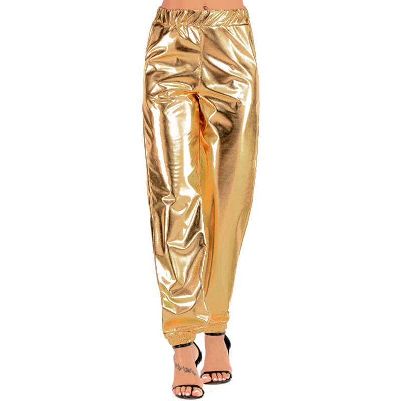 PU LEGGINGS LASER GLITTER LEATHER PARTY PANTS