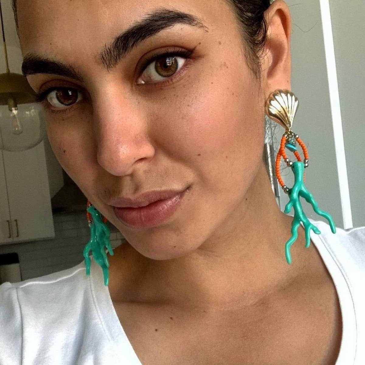 Fashion Coral Shell Ocean Earrings Stainless_CWAJE4983