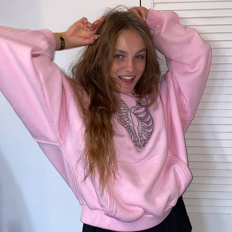 HOODED LONG SLEEVE POCKET LOOSE HOODIE COAT