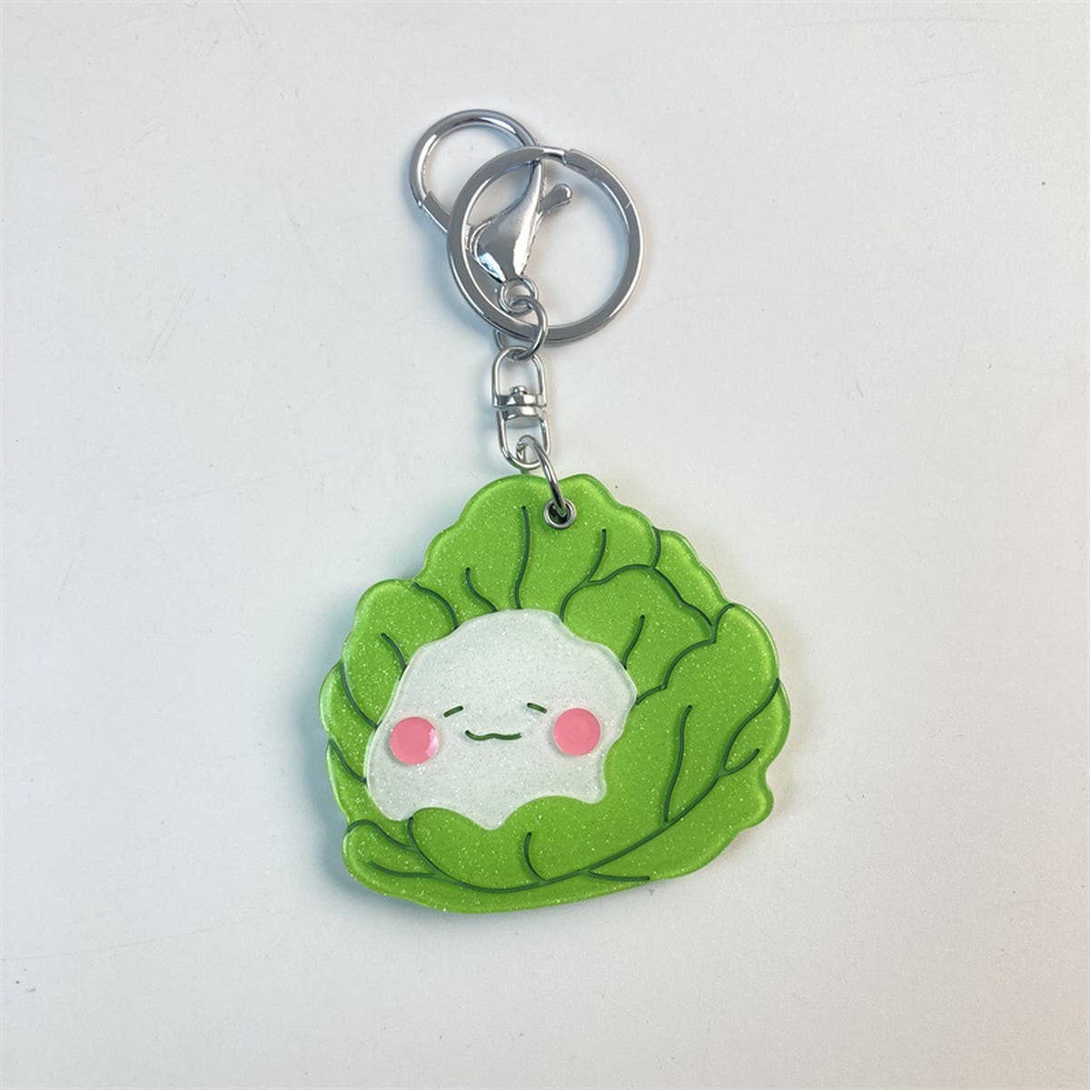 Cute Cabbage Slide Mirror Keychain Acrylic Gift