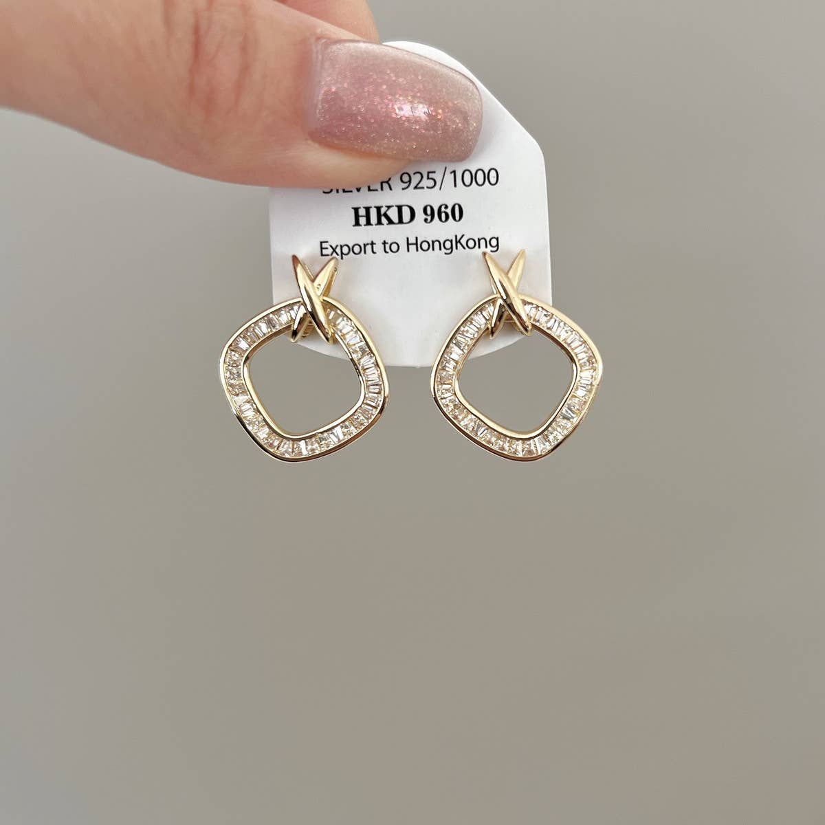 FASHION QUADRILATERAL ZIRCON EARRINGS_CWAJE1288