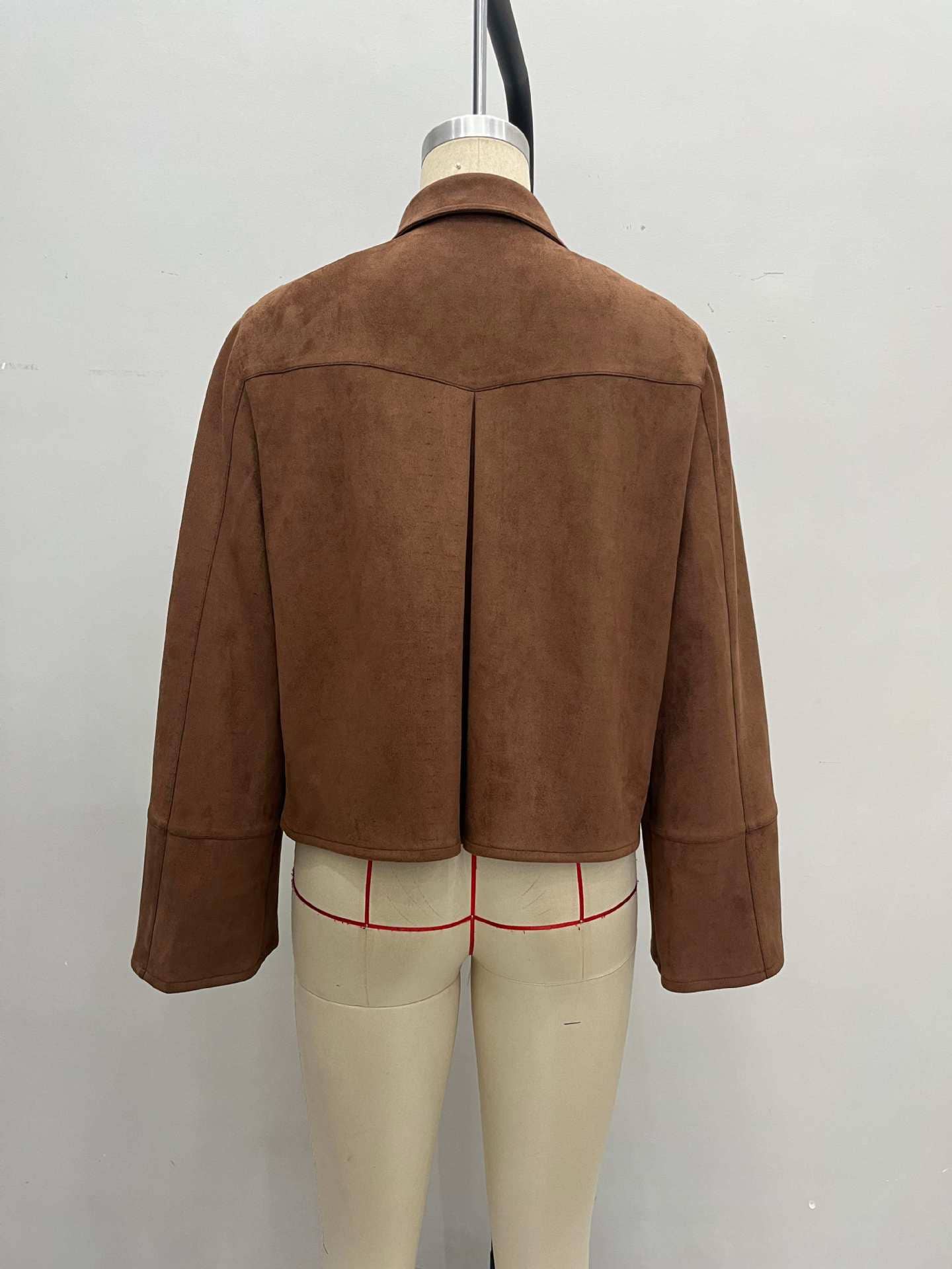 Suede solid-color fashionable jacket
