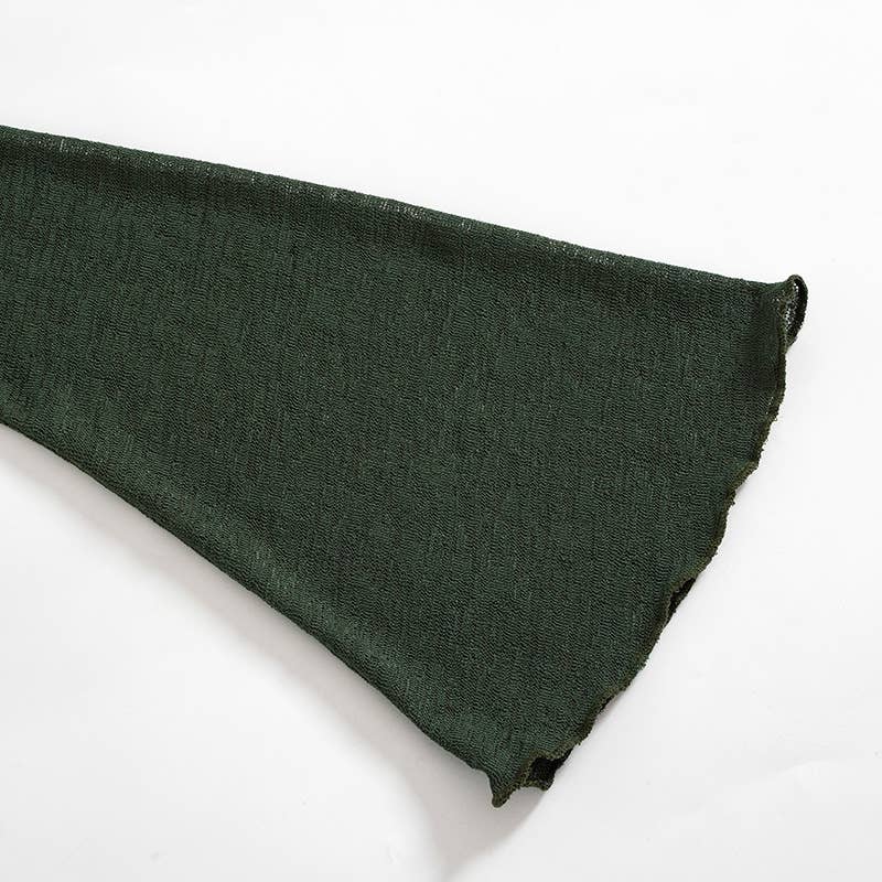 See-through lace-up top casual half skirt set