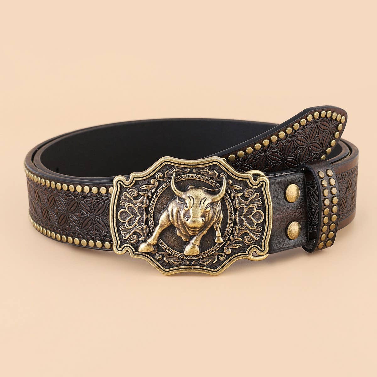 CLASSIC MEN'S PUNK EMBOSSED LEATHER BELT_CWABE0411