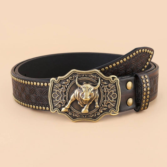WESTERN DENIM BELT WITH ENGRAVED EMBOSSING_CWABE0413