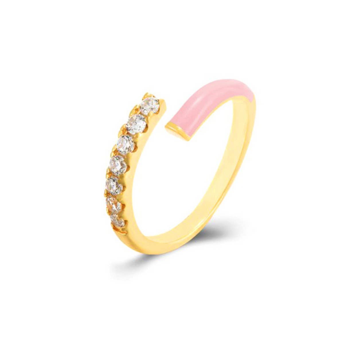 DOUBLE LAYER COLOR OIL DROP OPEN RING